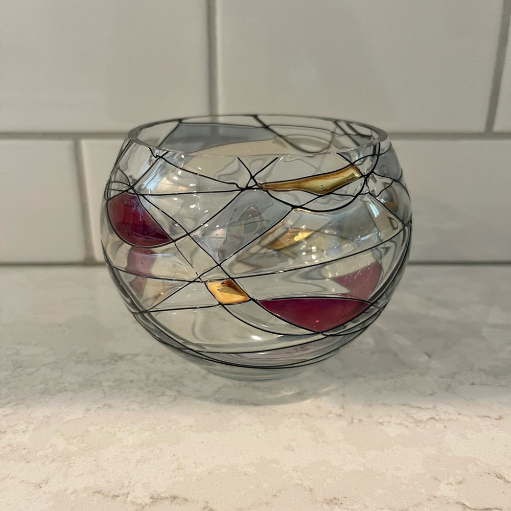 PartyLite Mosaic Stained Glass Votive/Tealight Holder